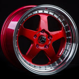 JNC010 Candy Red Machined Lip JNC Wheels