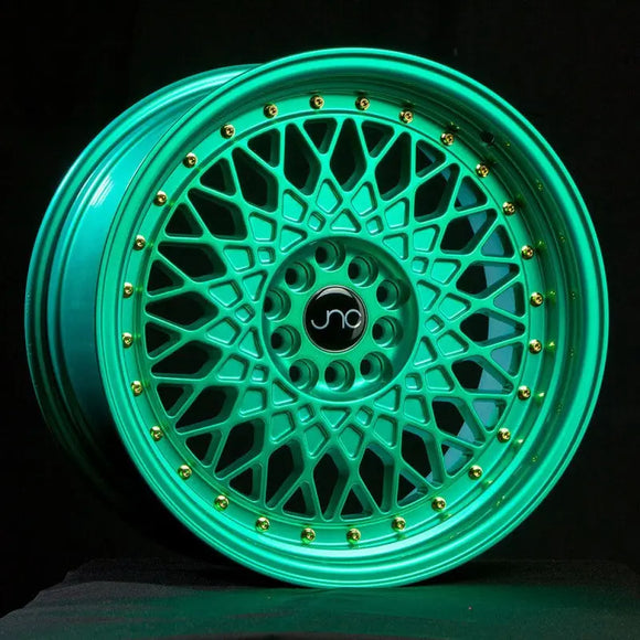 JNC031 Candy Green Gold Rivets JNC Wheels