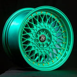 JNC031 Candy Green Gold Rivets JNC Wheels