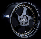JNC034 Gloss Black Gold Rivets JNC Wheels