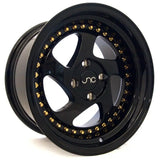 JNC034 Gloss Black Gold Rivets JNC Wheels