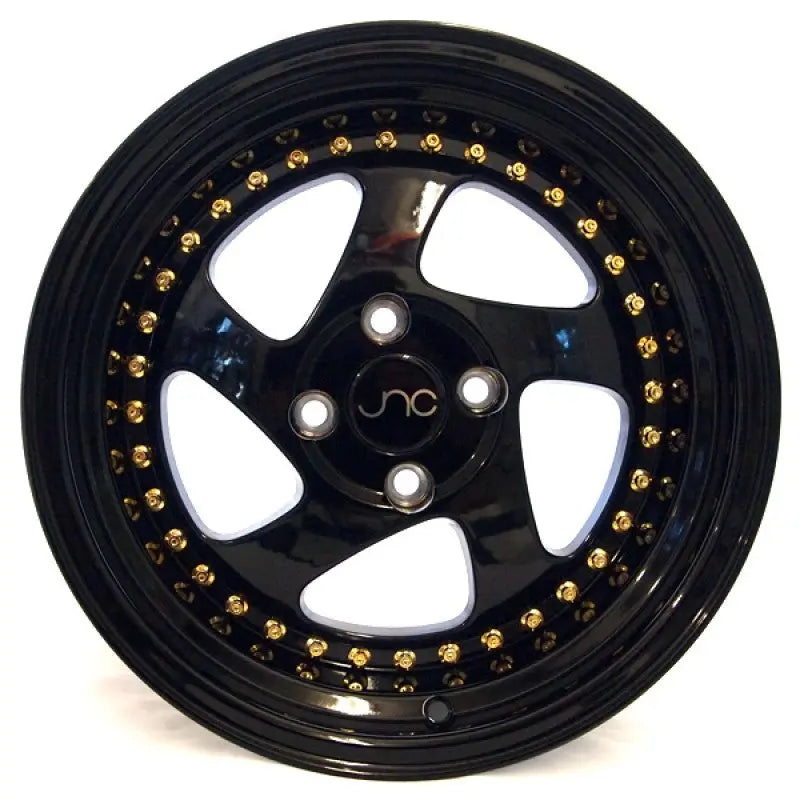 JNC034 Gloss Black Gold Rivets JNC Wheels