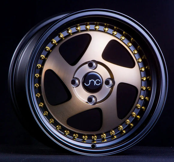 JNC034 Matte Bronze Black Lip Gold Rivets JNC Wheels