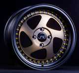JNC034 Matte Bronze Black Lip Gold Rivets JNC Wheels