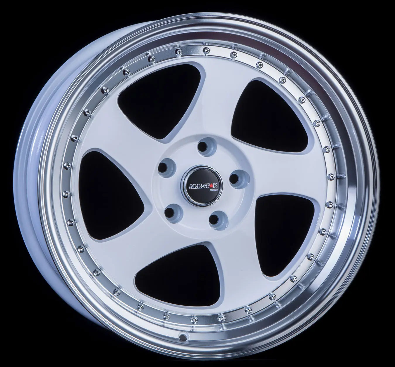 JNC034 White Machined Lip Gold Rivets JNC Wheels