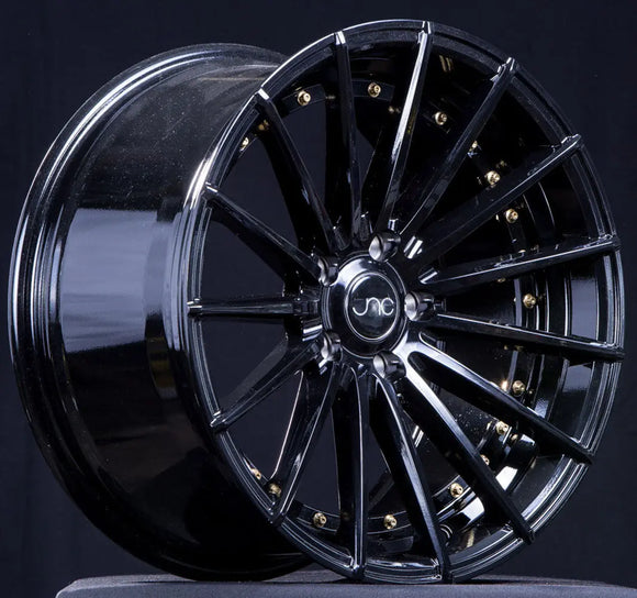 JNC042 Gloss Black Gold Rivets JNC Wheels