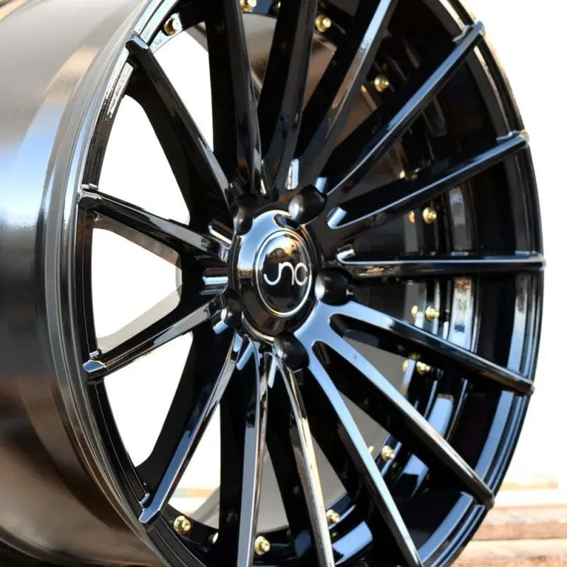 JNC042 Gloss Black Gold Rivets JNC Wheels