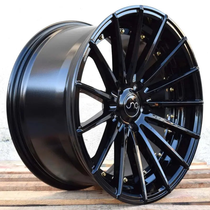 JNC042 Gloss Black Gold Rivets JNC Wheels