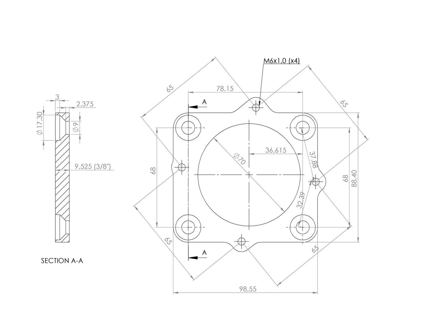 OBD2 Flange for the VW VR6 12V Short Runner Induction Intake Manifold
