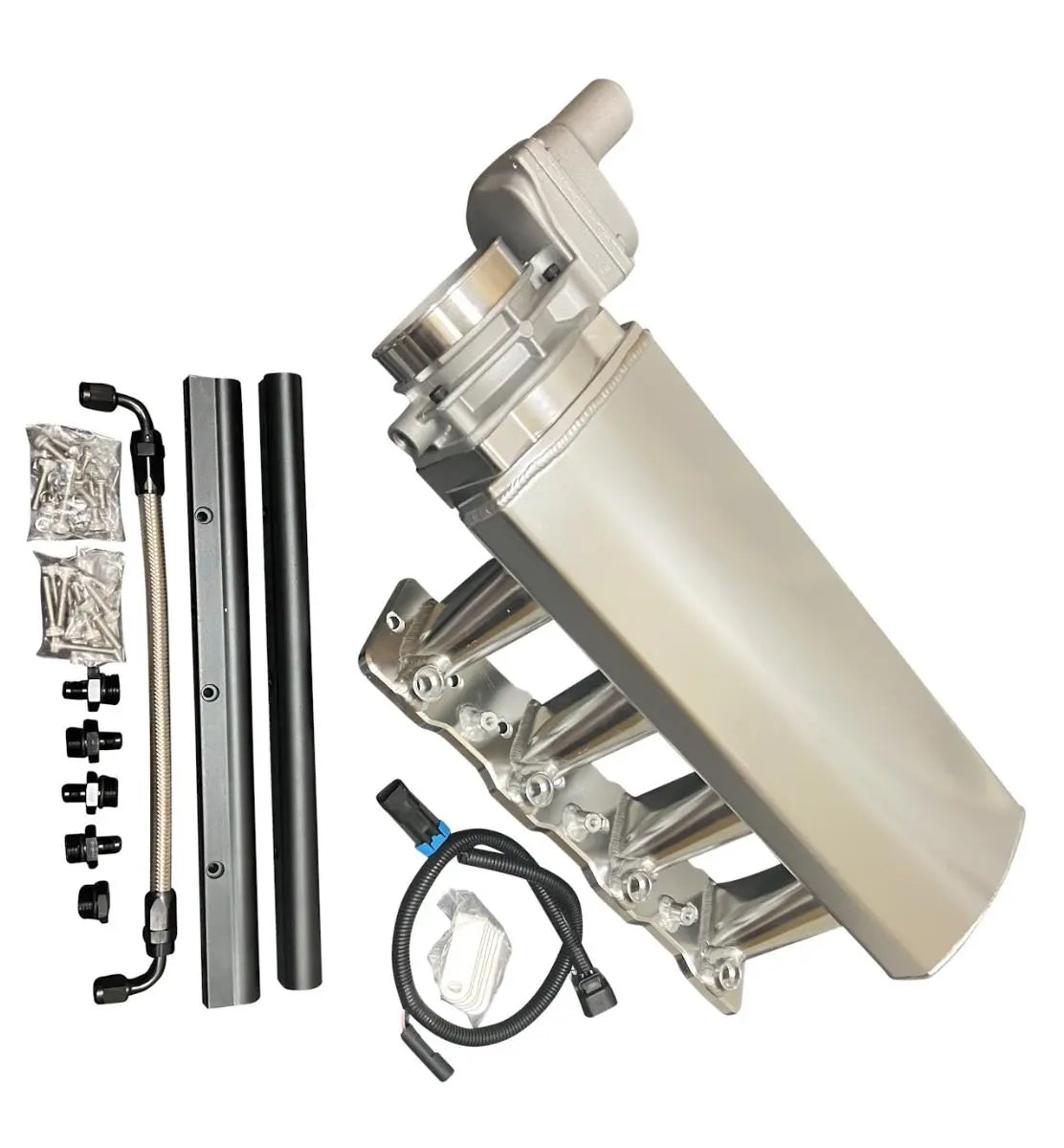 LS Low Profile Metal Fabricated Intake Manifold DBW LS1 LS2 LS6 102mm Cathedral JSR-DRP