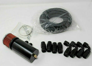 Pro Series Baffled 0.75L 10AN Oil Catch Can Hose Kit and Fittings Universal AN10 JSR-DRP