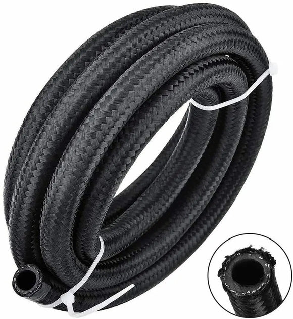 Black Fuel Hose Oil Gas Line Nylon/Stainless Steel Braided | AN10 -10AN Carrot Top Tuning
