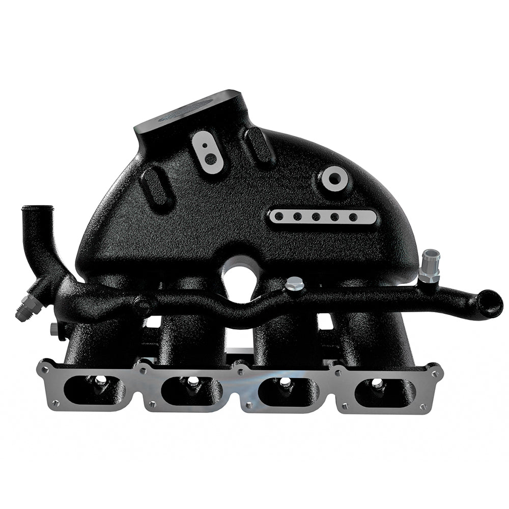 Cast Aluminum Intake Manifold for longitudinal VW/AUDI 1.8T with 4 injectors Fuel Rail Kit (OEM throttle) Black