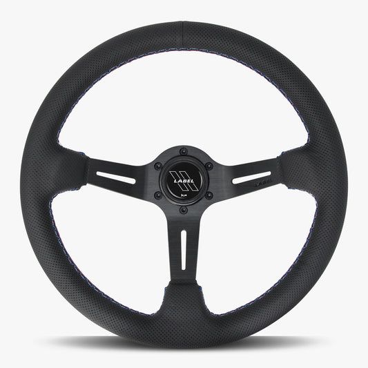 The Le Mans | Black Perforated Leather | Black Spoke | Bavarian Stitch