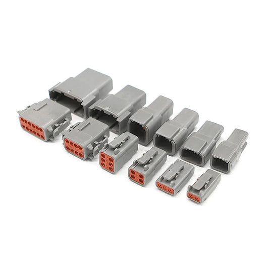 Deutsch DTM Socket/Pin Mating Pair Connector Kit Male + Female (Gray)