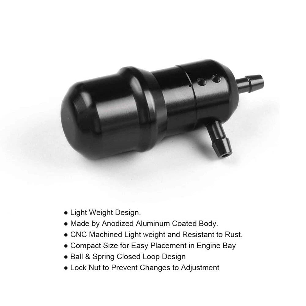 Grimmspeed Style Manual Turbo Boost Controller Bypass Valve Adjustable 50PSI - Black