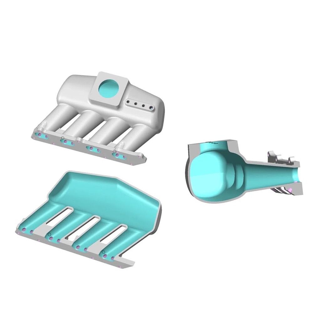 Intake manifold for 8th gen Honda Civic SI (K20 engine) - 8 injectors - Without holes - Black