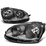 Fit 2005-2010 VW Jetta Mk5 Pair Black Housing Clear Corner Headlight/Lamp Set DPTMOTORSPORT