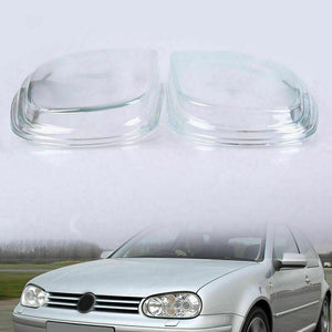 Pair Left & Right Glass Headlight Lens Housing For 1998-2006 VW MK4 Golf GTI R32 DPTMOTORSPORT